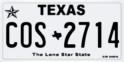 TX license plate COS2714