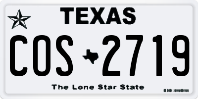 TX license plate COS2719