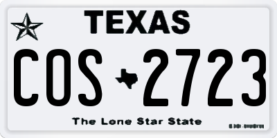 TX license plate COS2723