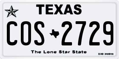 TX license plate COS2729