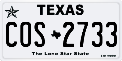TX license plate COS2733