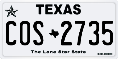 TX license plate COS2735