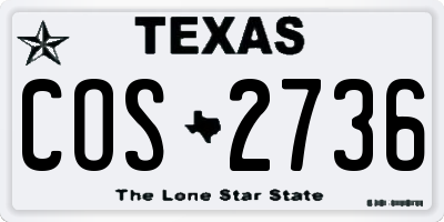 TX license plate COS2736