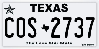 TX license plate COS2737