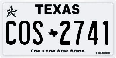 TX license plate COS2741