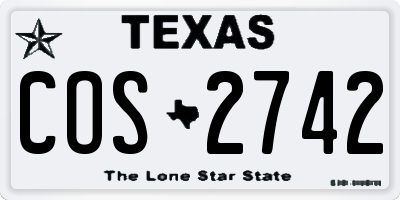 TX license plate COS2742