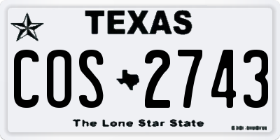 TX license plate COS2743