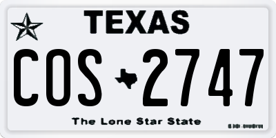 TX license plate COS2747