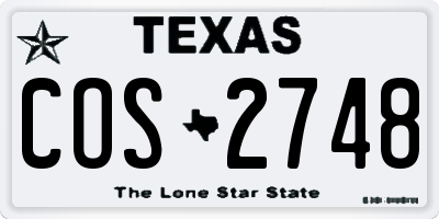 TX license plate COS2748