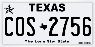 TX license plate COS2756