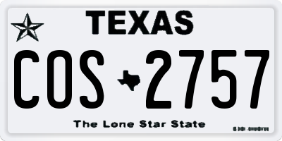 TX license plate COS2757