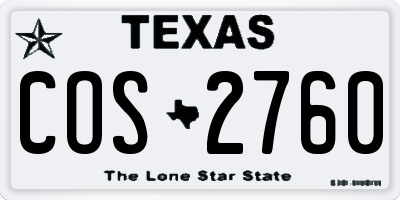 TX license plate COS2760