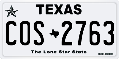 TX license plate COS2763