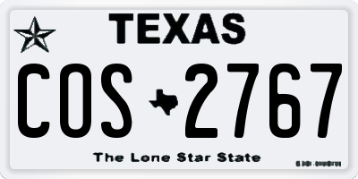 TX license plate COS2767