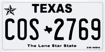 TX license plate COS2769