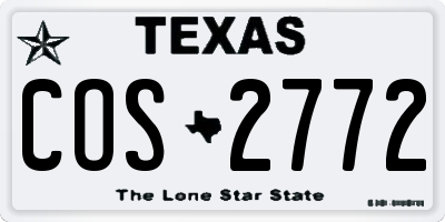 TX license plate COS2772