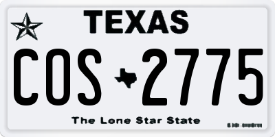 TX license plate COS2775