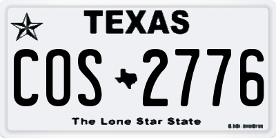 TX license plate COS2776