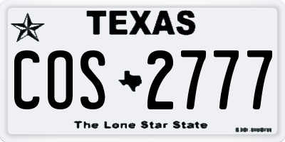 TX license plate COS2777