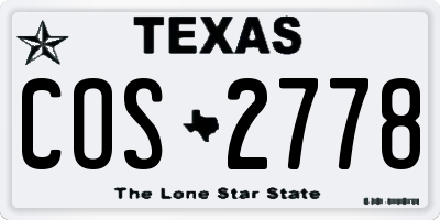 TX license plate COS2778