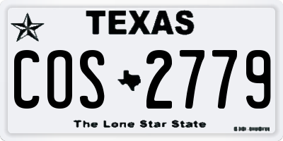 TX license plate COS2779