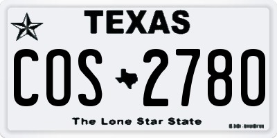 TX license plate COS2780