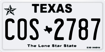 TX license plate COS2787