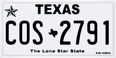 TX license plate COS2791