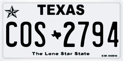 TX license plate COS2794