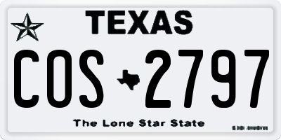 TX license plate COS2797
