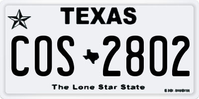 TX license plate COS2802