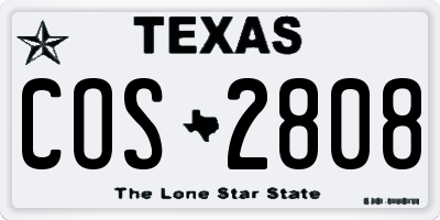 TX license plate COS2808