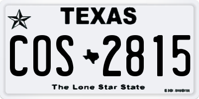 TX license plate COS2815