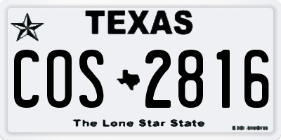 TX license plate COS2816