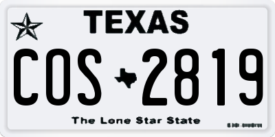 TX license plate COS2819