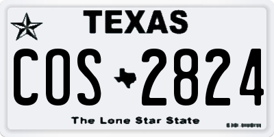 TX license plate COS2824
