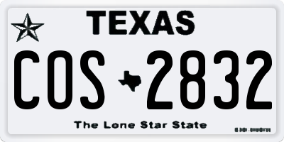 TX license plate COS2832