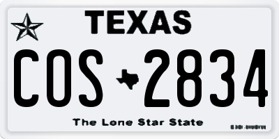 TX license plate COS2834