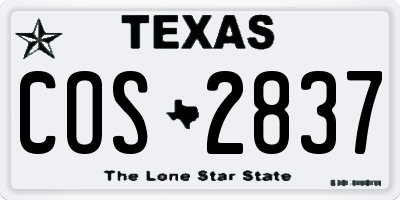 TX license plate COS2837
