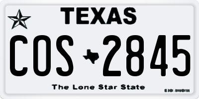 TX license plate COS2845