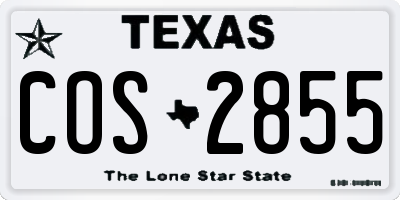 TX license plate COS2855