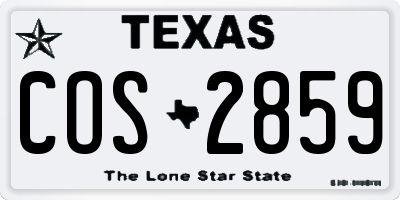TX license plate COS2859
