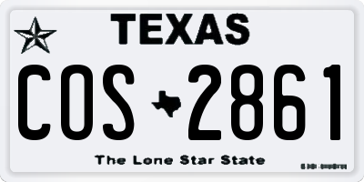 TX license plate COS2861