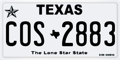 TX license plate COS2883