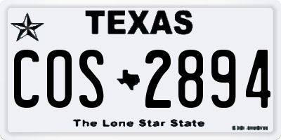 TX license plate COS2894