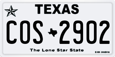 TX license plate COS2902