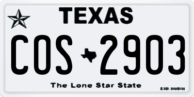 TX license plate COS2903