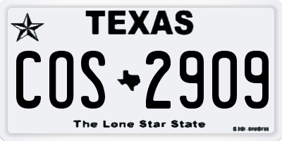 TX license plate COS2909