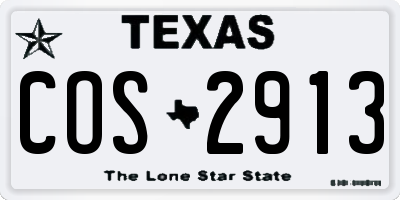 TX license plate COS2913