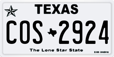 TX license plate COS2924